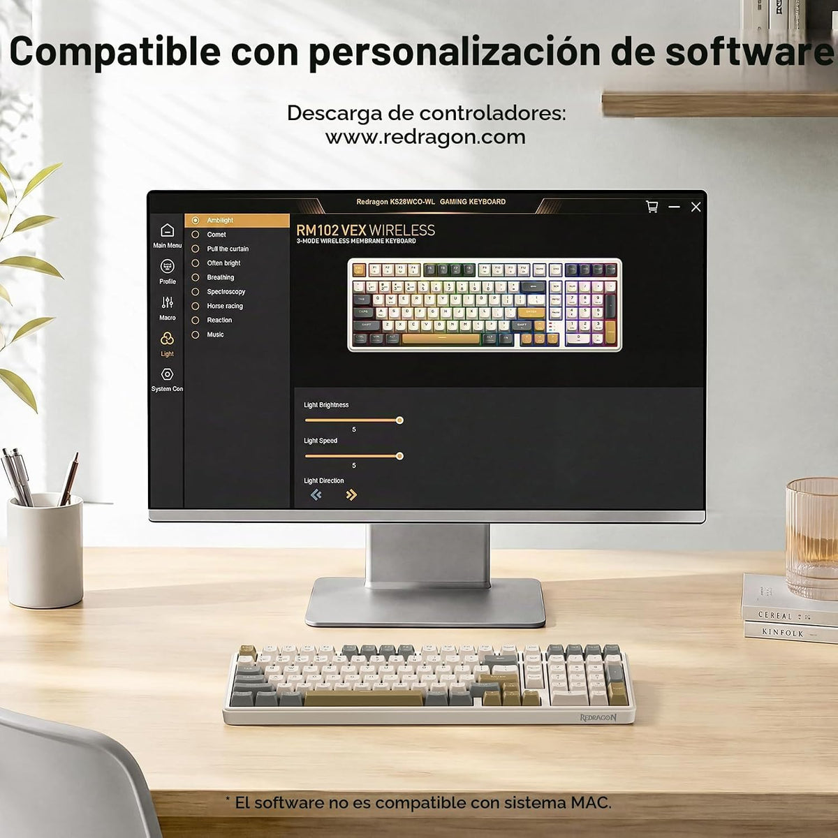 Redragon K528 Teclado inalámbrico para juegos Bluetooth Teclados de...