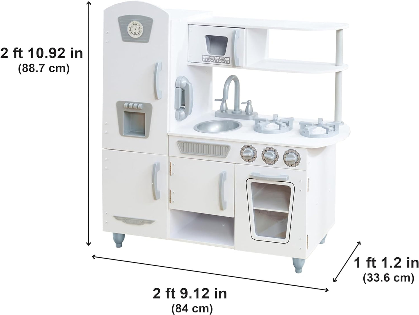 KidKraft Cocina de madera vintage con máquina de hielo y teléfono d...