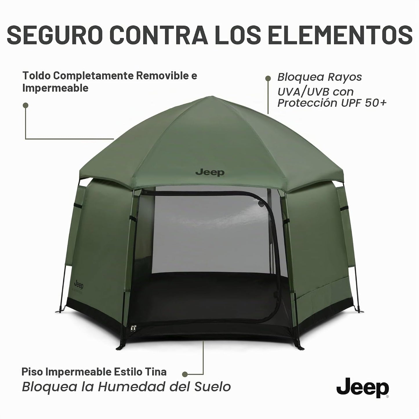 Jeep Hex-Lite Travel Pop-Up Play Yard de Delta Children, verde oliva