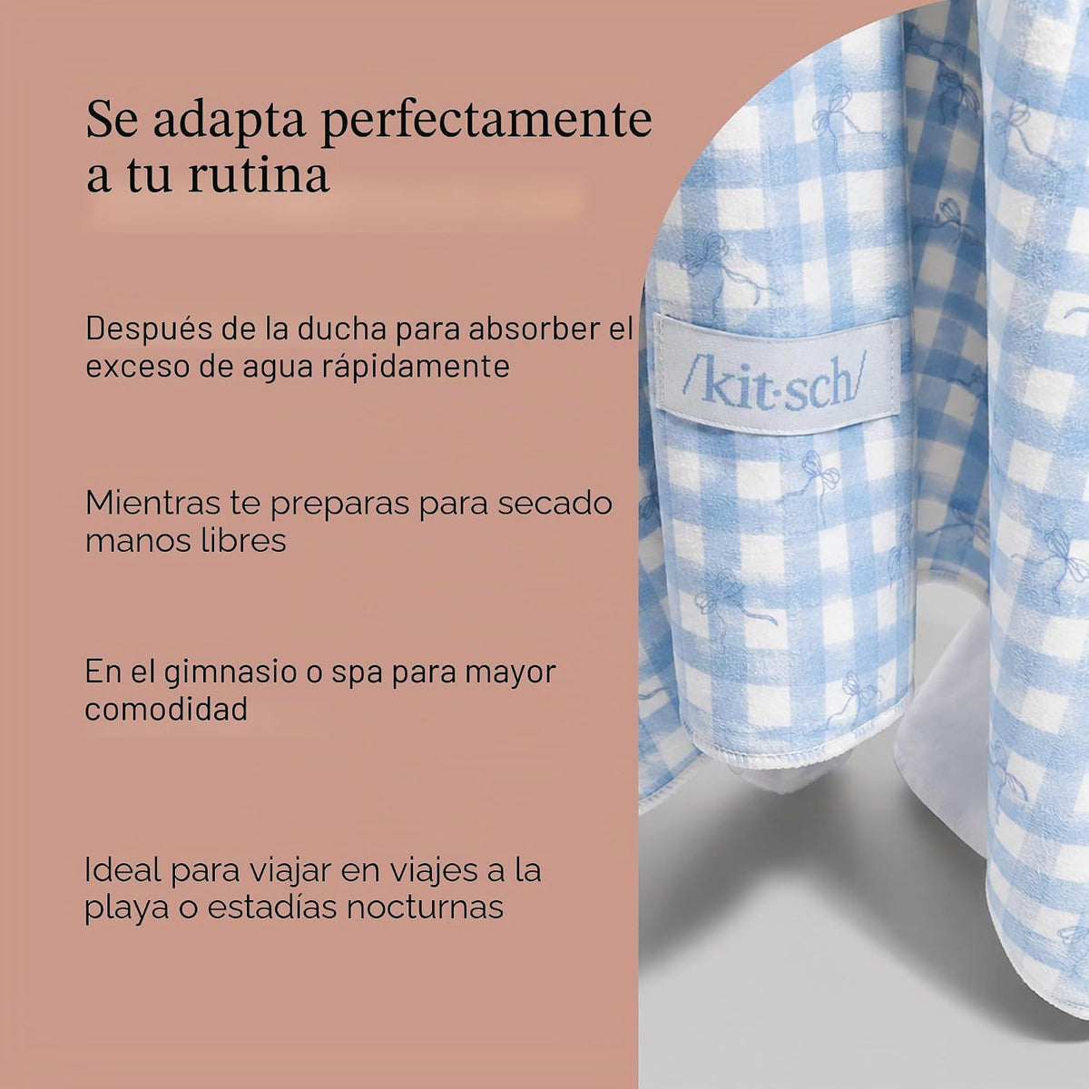 Kitsch Toalla de pelo de microfibra XL para mujer | Toallas de micr...