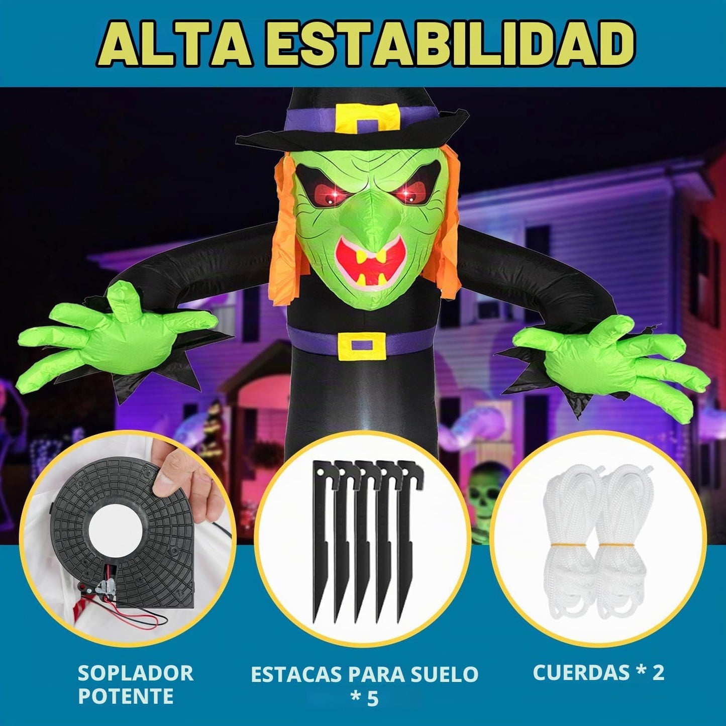 ININ - Decoraciones inflables de Halloween de 8 pies para exterior...