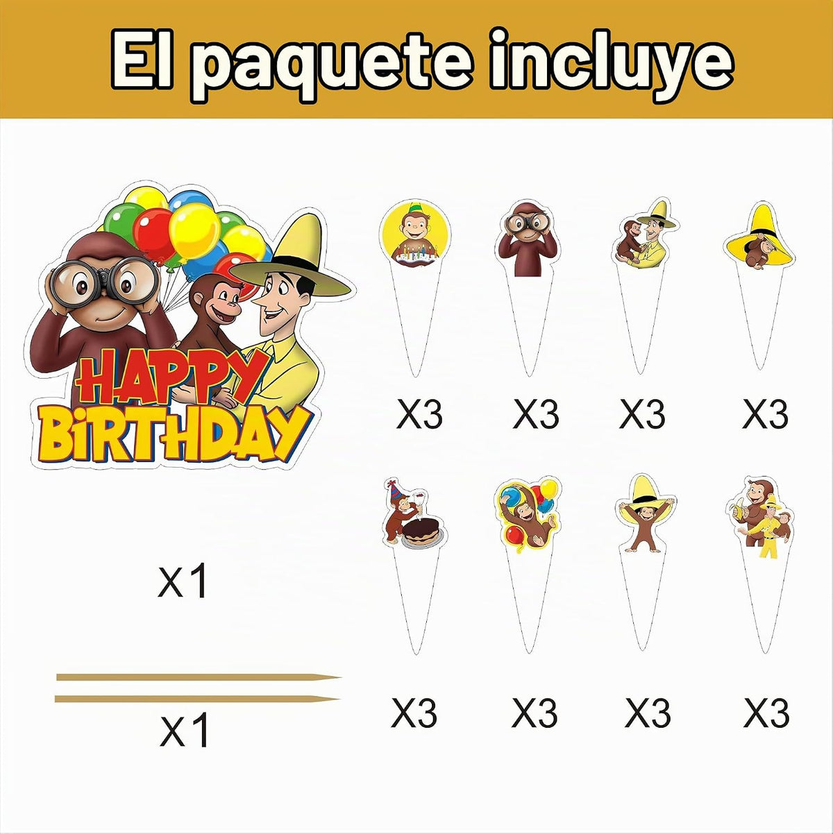 25 decoraciones de cumpleaños de George of Curious de dibujos anima...