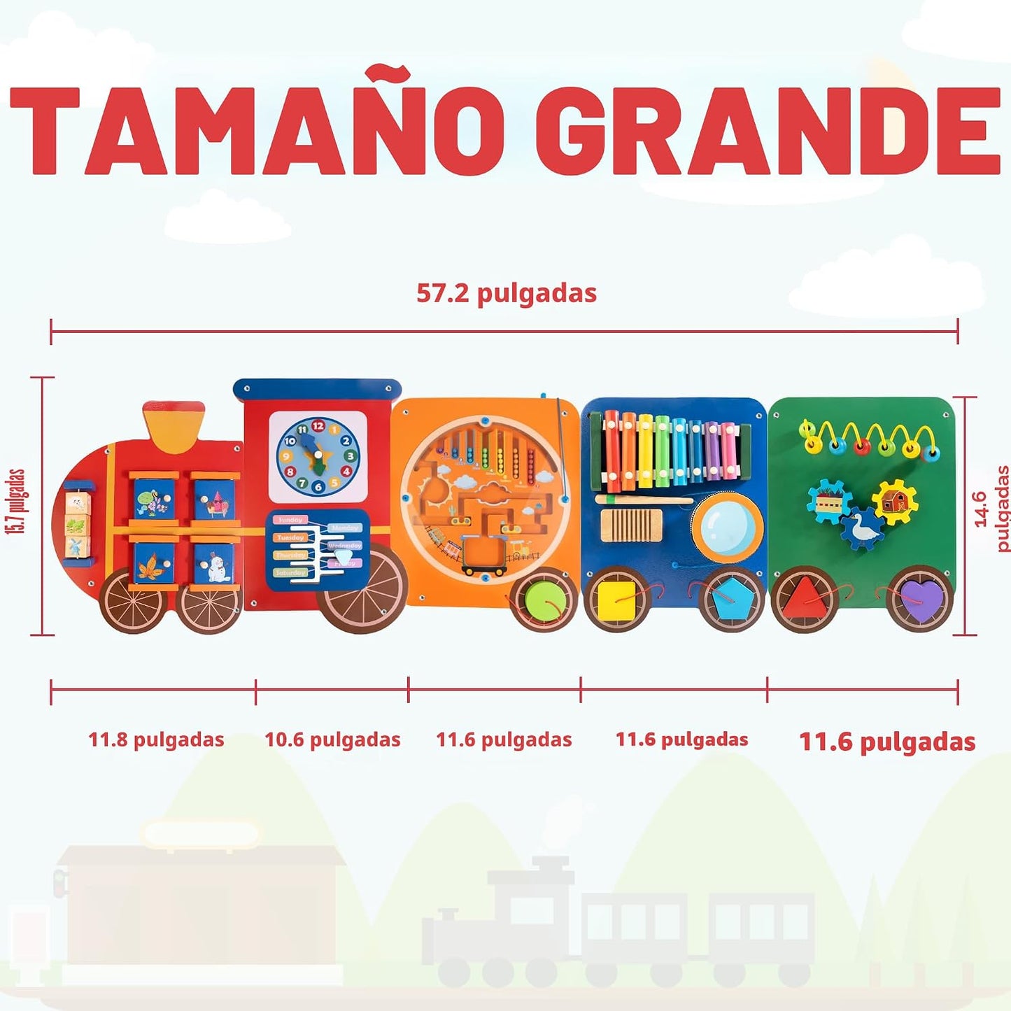 Paneles de pared con actividades de tren | Panel de pared sensorial...