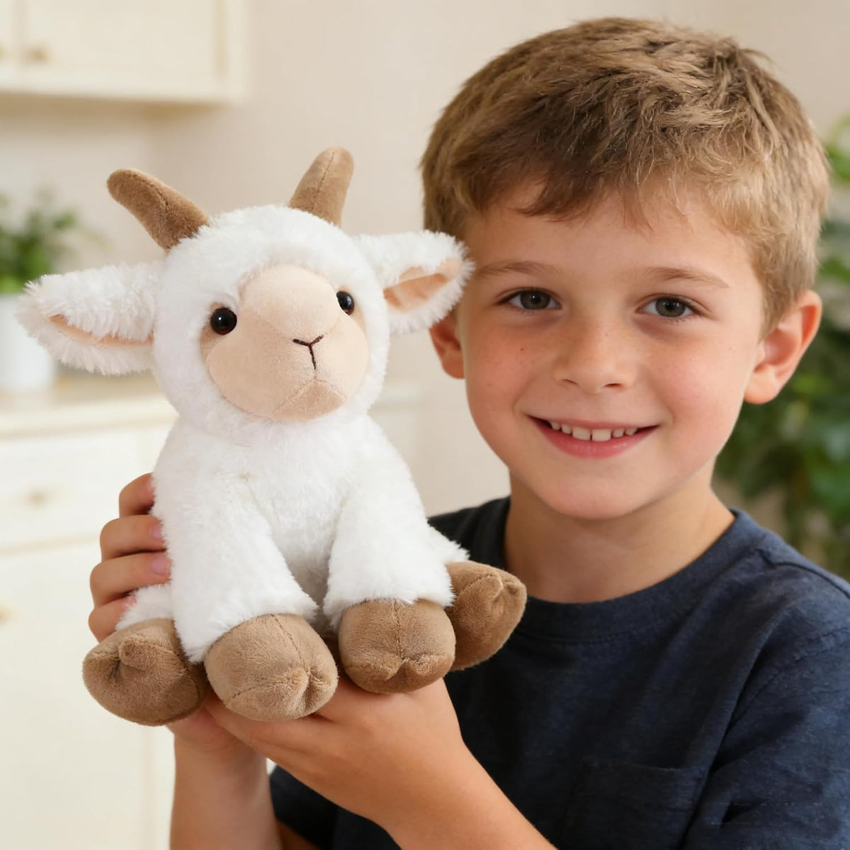 YUKOUQIAN Muñeca de peluche de cabra de 8 pulgadas para niñas y niñ...