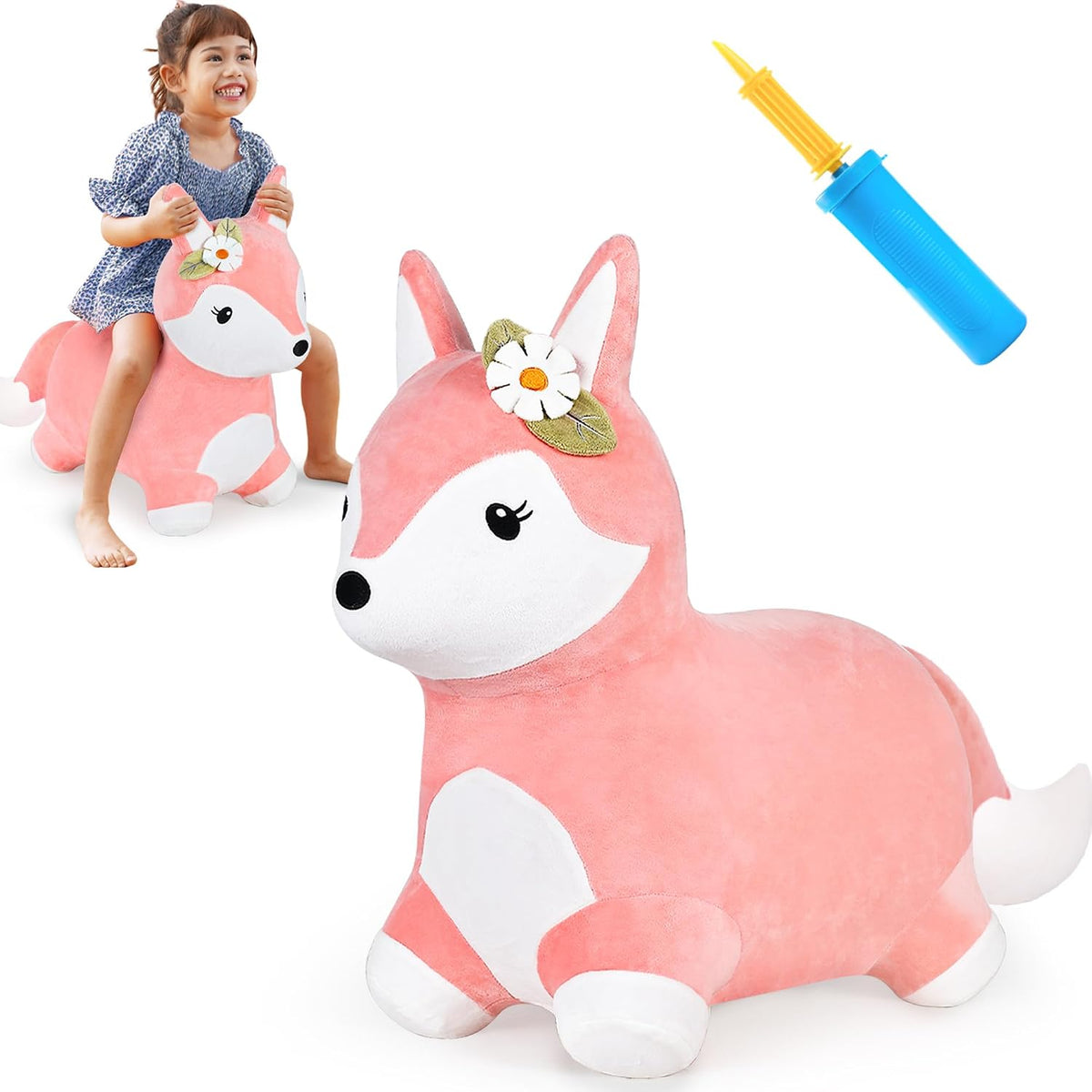 iPlay, iLearn Bouncy Pals Caballo Saltarín Zorro, Juguete Inflable...