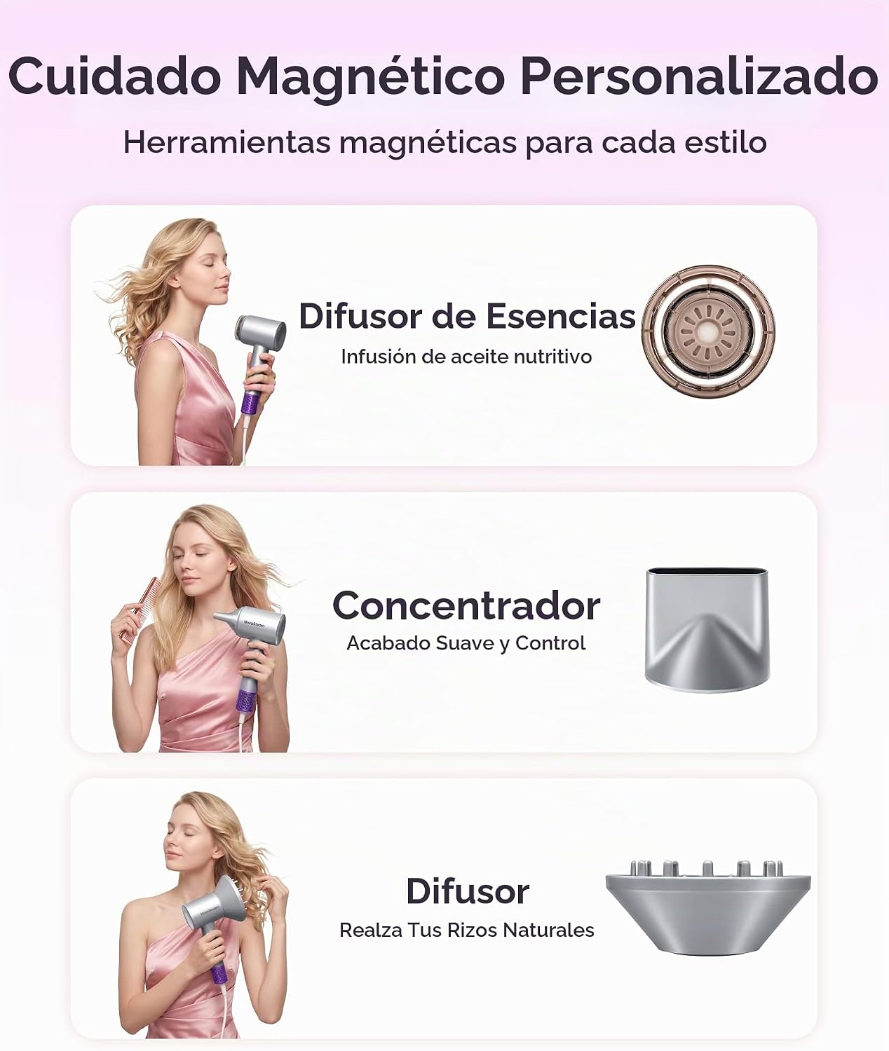 Secador de pelo, secador iónico de alta velocidad con aceite esenci...