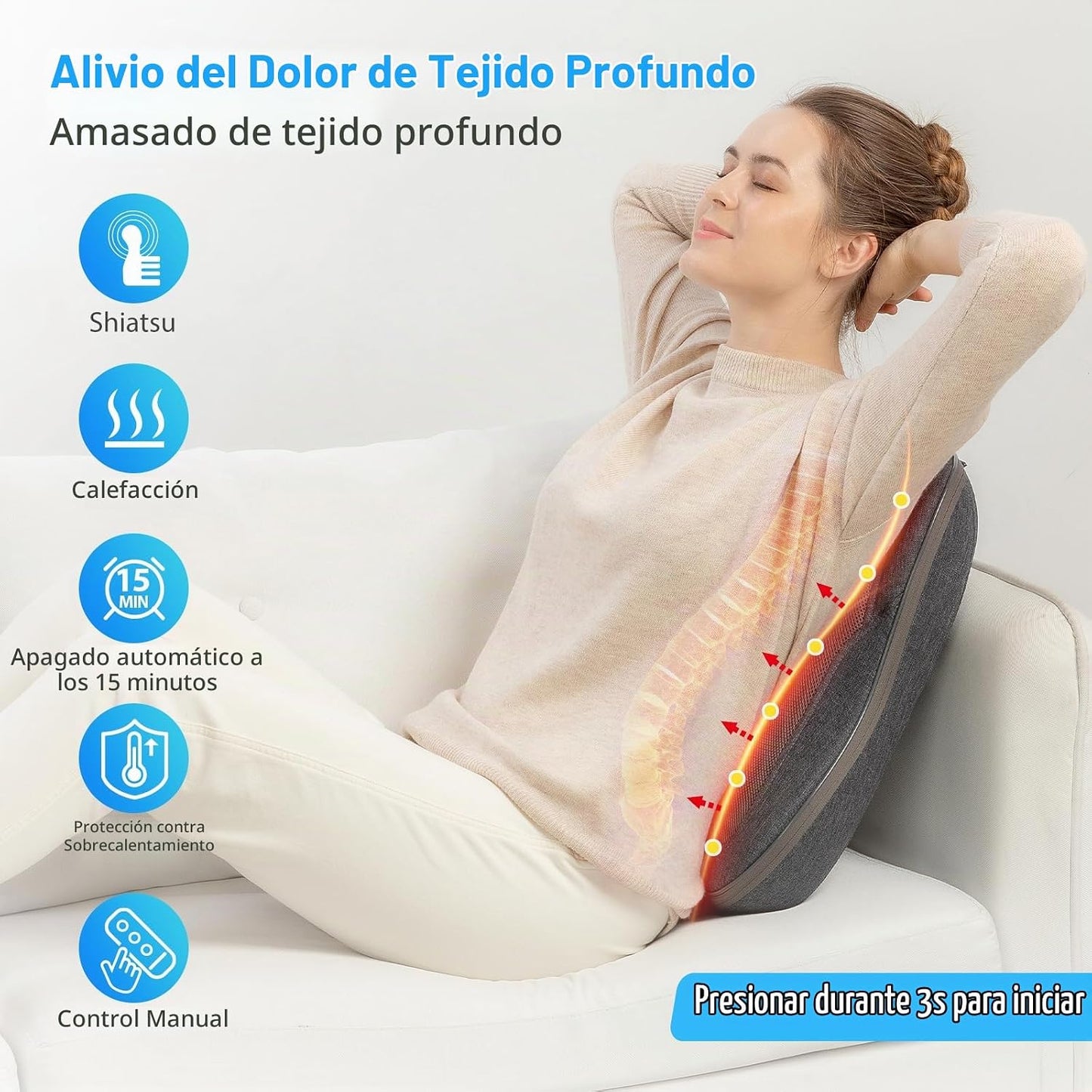 CooCoCo HSA Tienda Elegible Masajeador de Espalda Shiatsu con Calor...