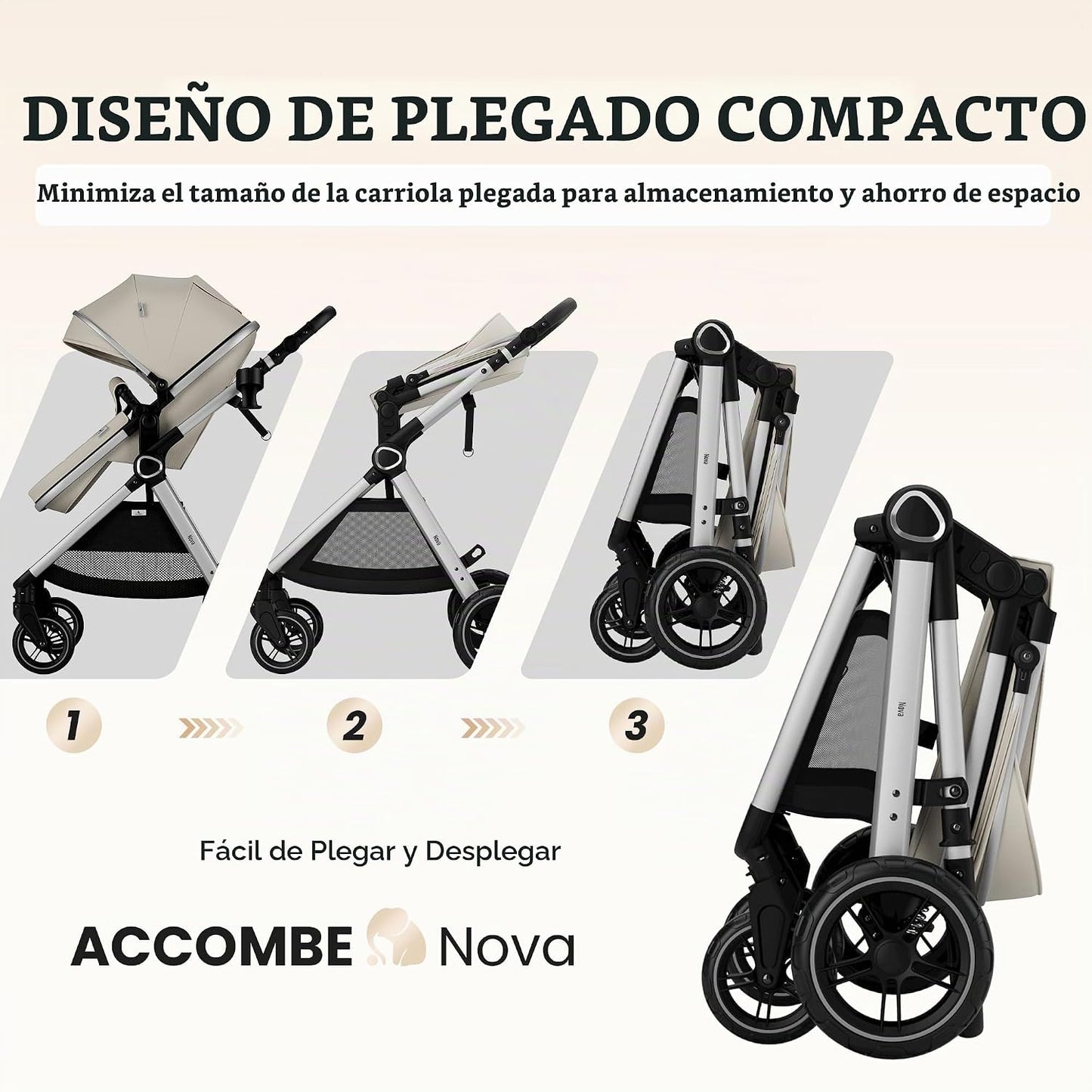 Accombe Cochecito de bebé convertible 2 en 1 para recién nacidos a...