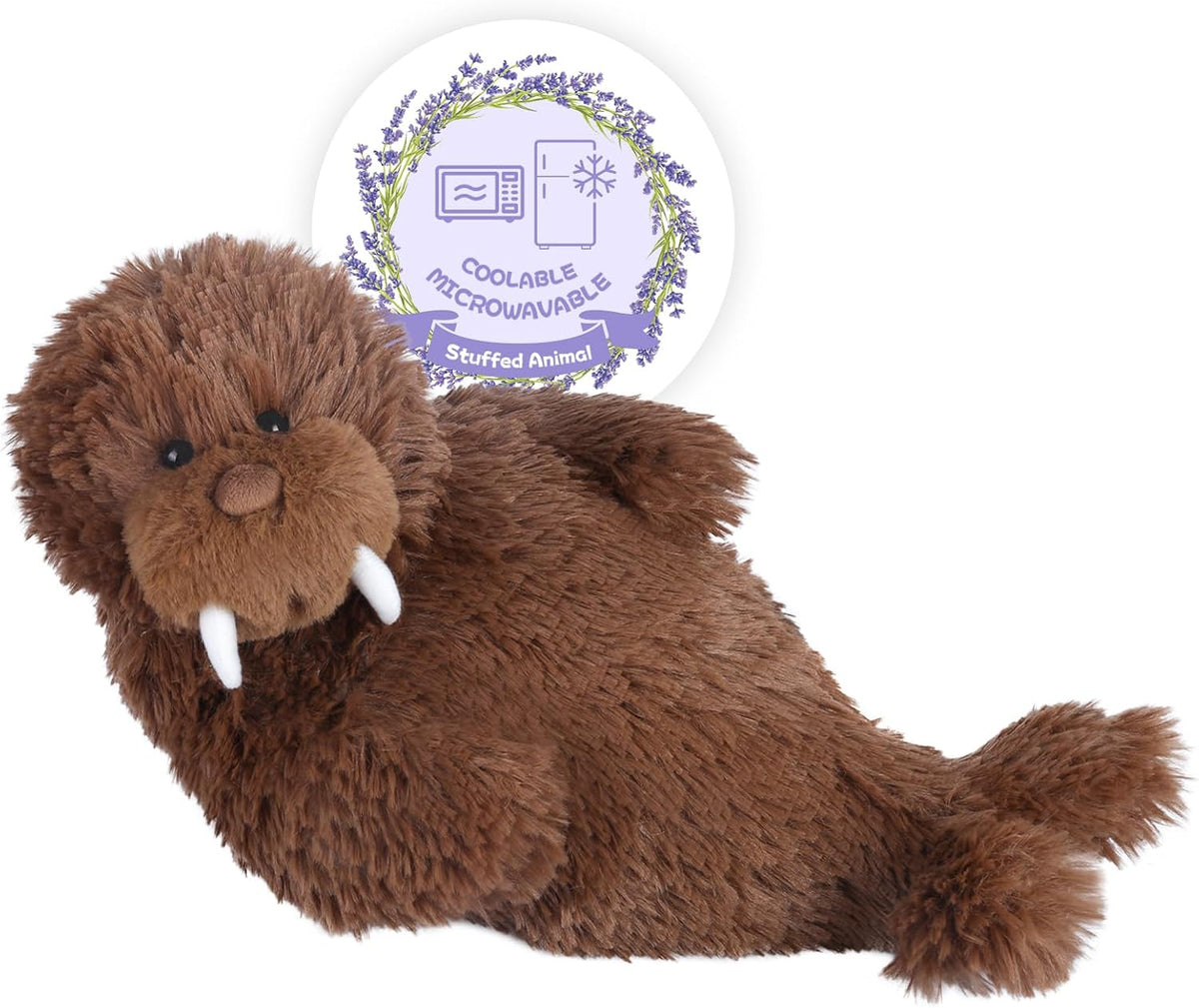 SuzziPals Peluche de morsa, almohadilla térmica para microondas par...