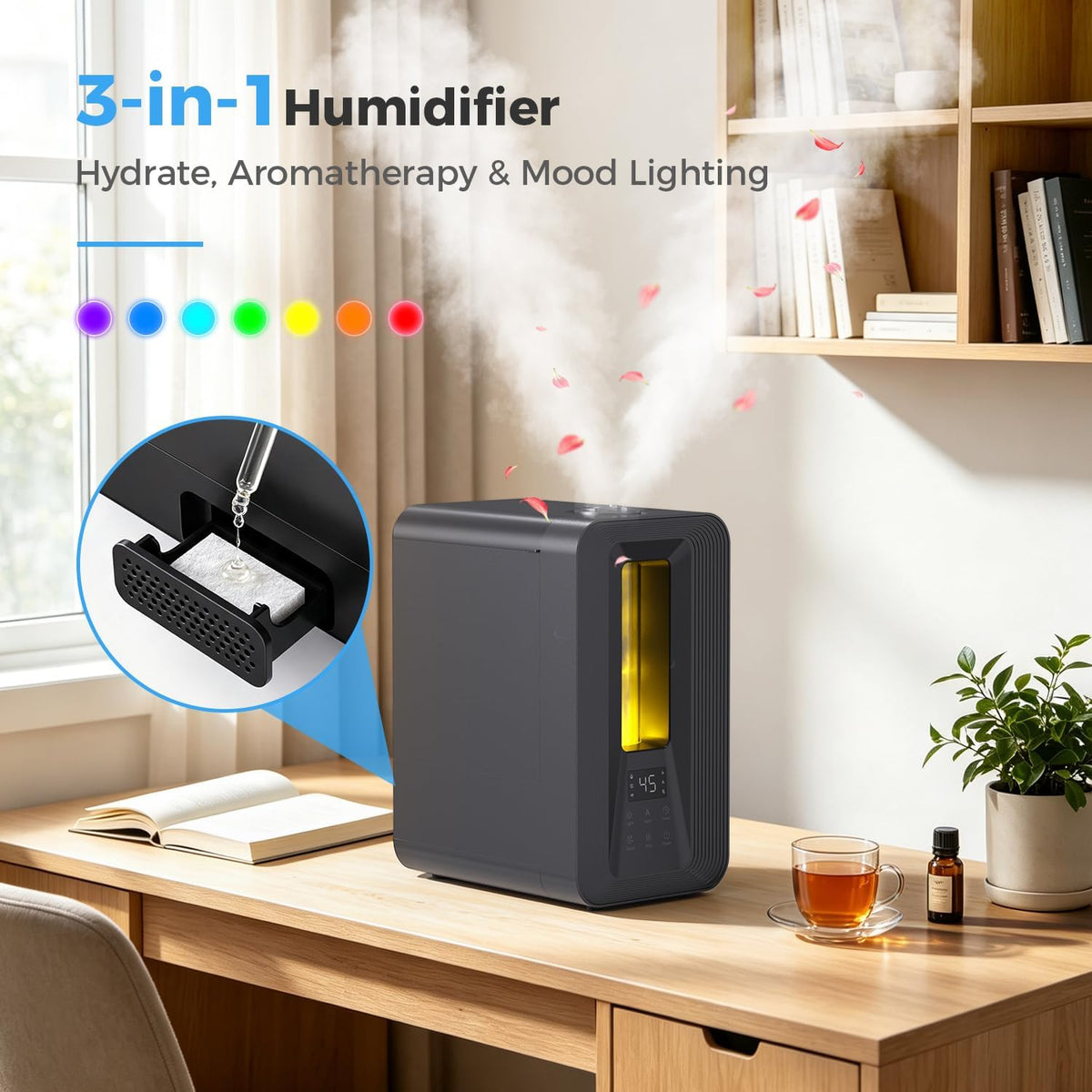 Breezome Humidificadores de 5L para dormitorio habitación grande Co...