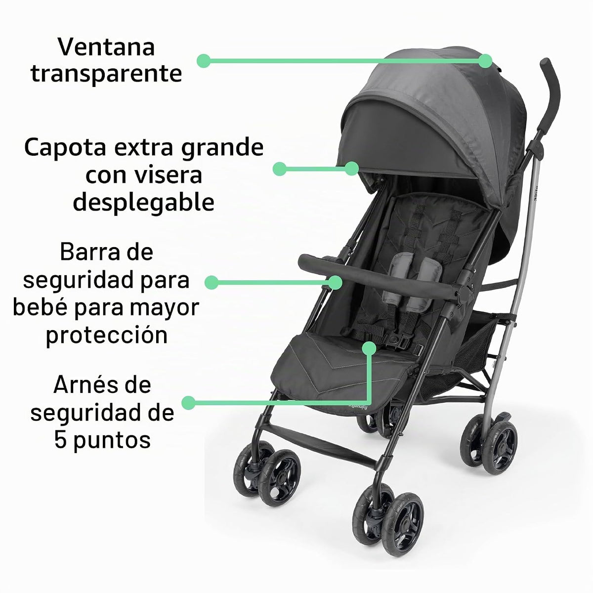 Ingenuity 3Dlite Jewel Convenience - Cochecito plegable ligero con...