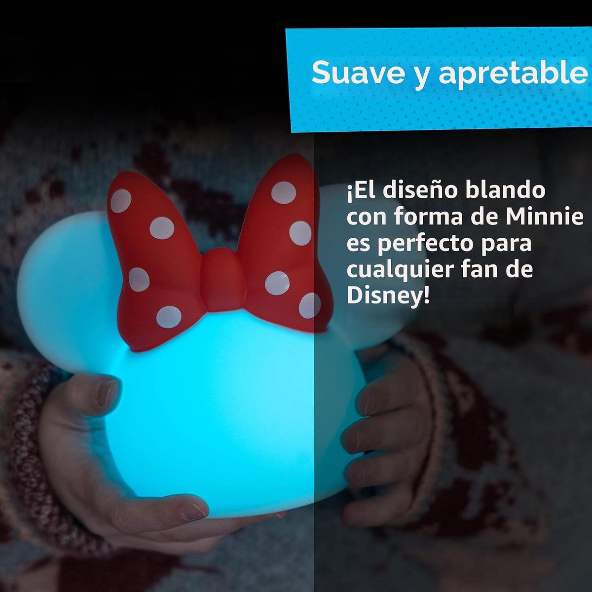 Disney Minnie Mouse Luz Squishy que Cambia de Color, Luz Nocturna p...