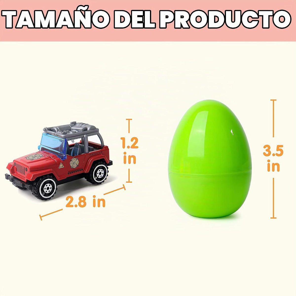 JOYIN Huevos de Pascua gigantes rellenos de vehículos fundidos a pr...