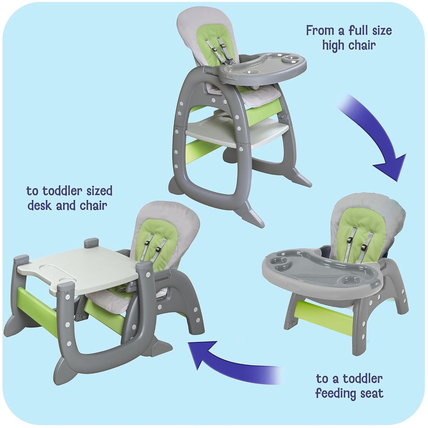 Envee II - Silla alta para bebé con mesa de juego para niños pequeñ...