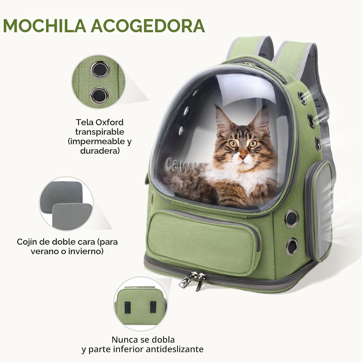 Cawypety Mochila Transportadora para Gatos, Transportador de Gatos...