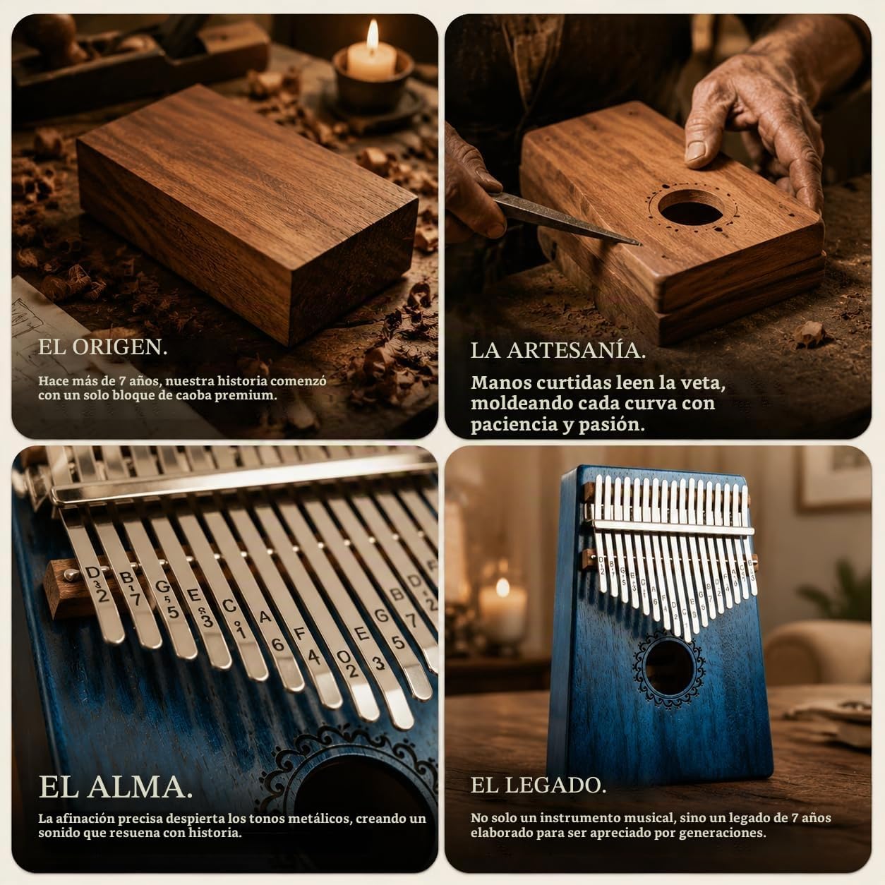 Kalimba - Piano de pulgar de 17 teclas, piano portátil de dedo Mbir...
