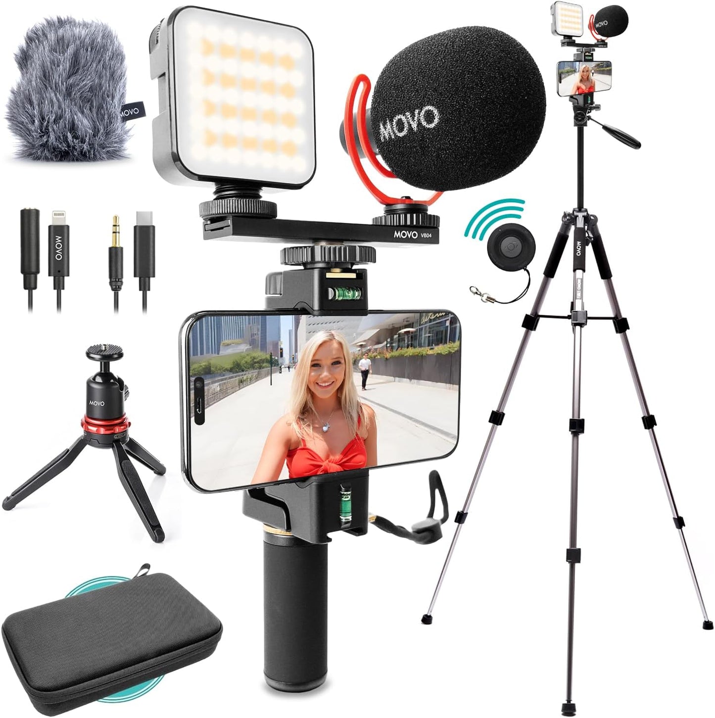 Kit de vlogging Movo iVlogger-PRO con trípode completo para iPhone\...
