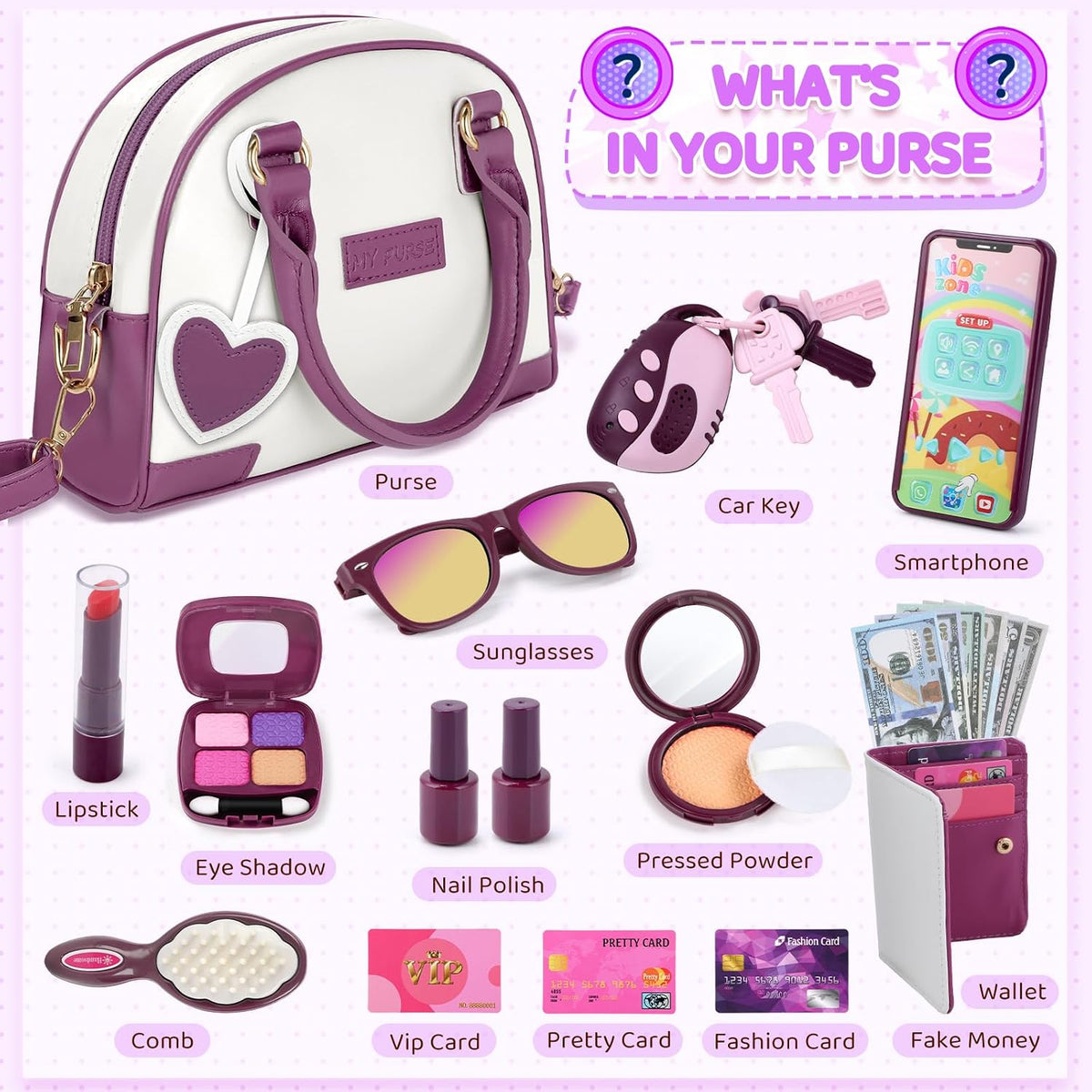 INNOCHEER Bolso de niñas pequeñas, bolso de juguete para niños con...