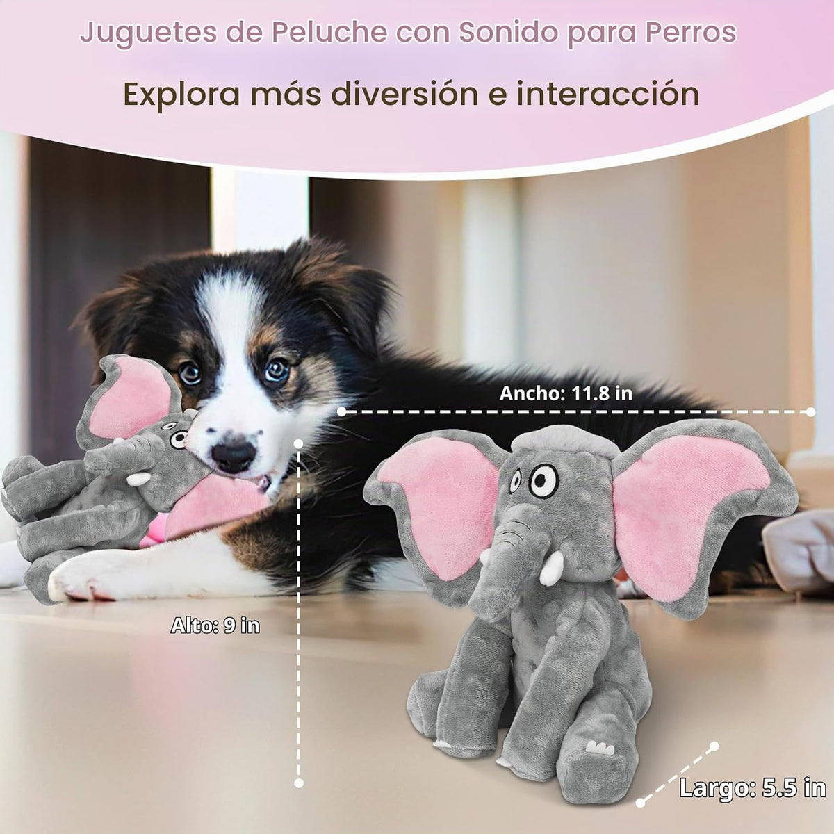 Letsmeet - Juguetes de peluche grandes y chirriantes y papel arruga...