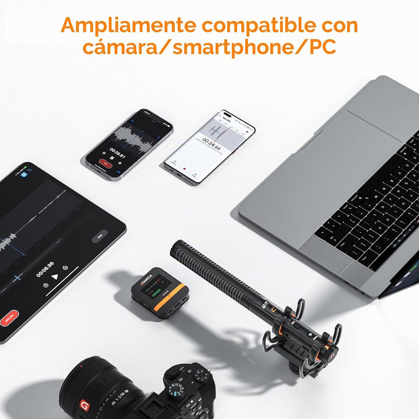 comica VM40 - Micrófono de escopeta con modos inalámbricos, 48 kHz\...