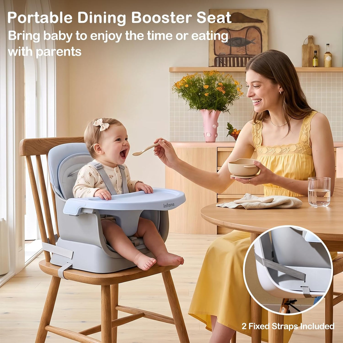 INFANS Silla alta 9 en 1, silla alta convertible para bebés y niños...