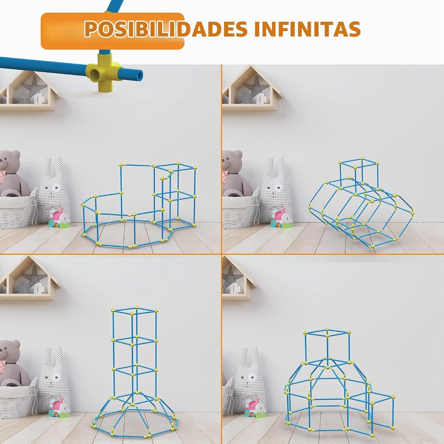Kit de Construcción de Fuerte para Niños 180 piezas Juego de Juguet...