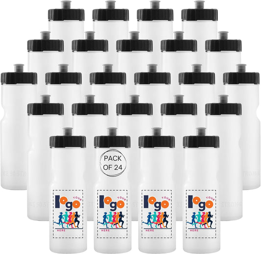 50 Strong | Botellas de agua personalizadas, paquete de 24, 22 onza...