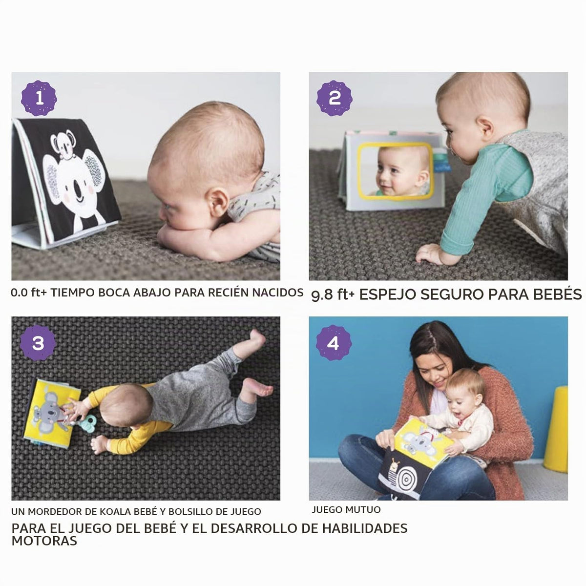 Taf Toys Juguetes para la hora del baño de alto contraste para bebé...