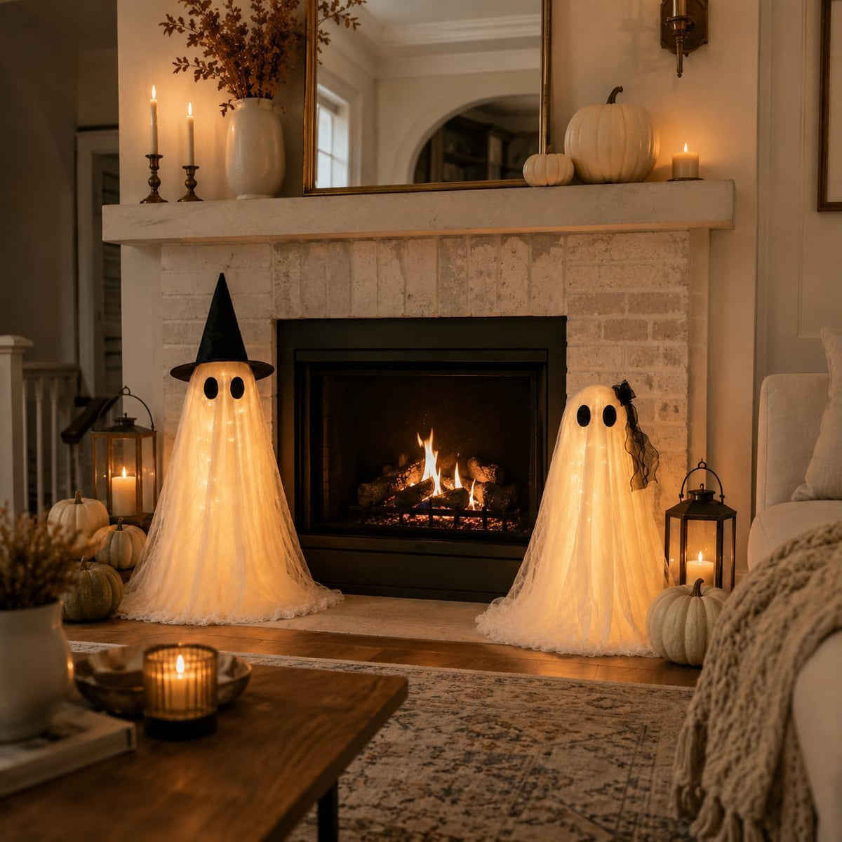 Decoraciones de Halloween para interiores, paquete de 2 fantasmas b...