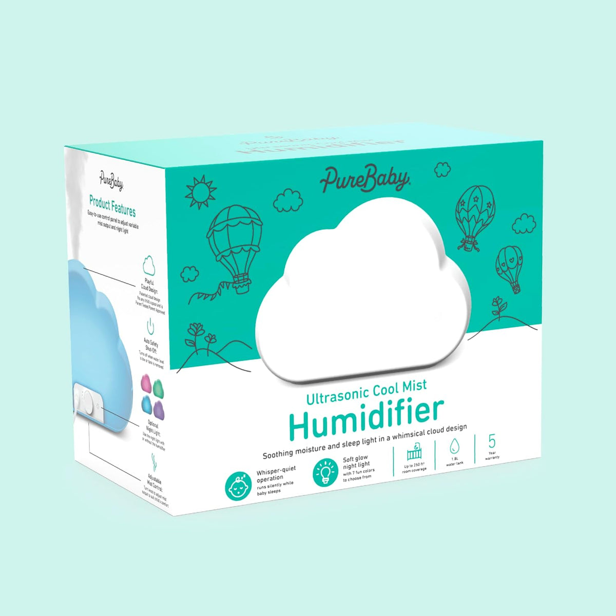 Pure Enrichment PureBaby Cloud - Humidificador ultrasónico de niebl...