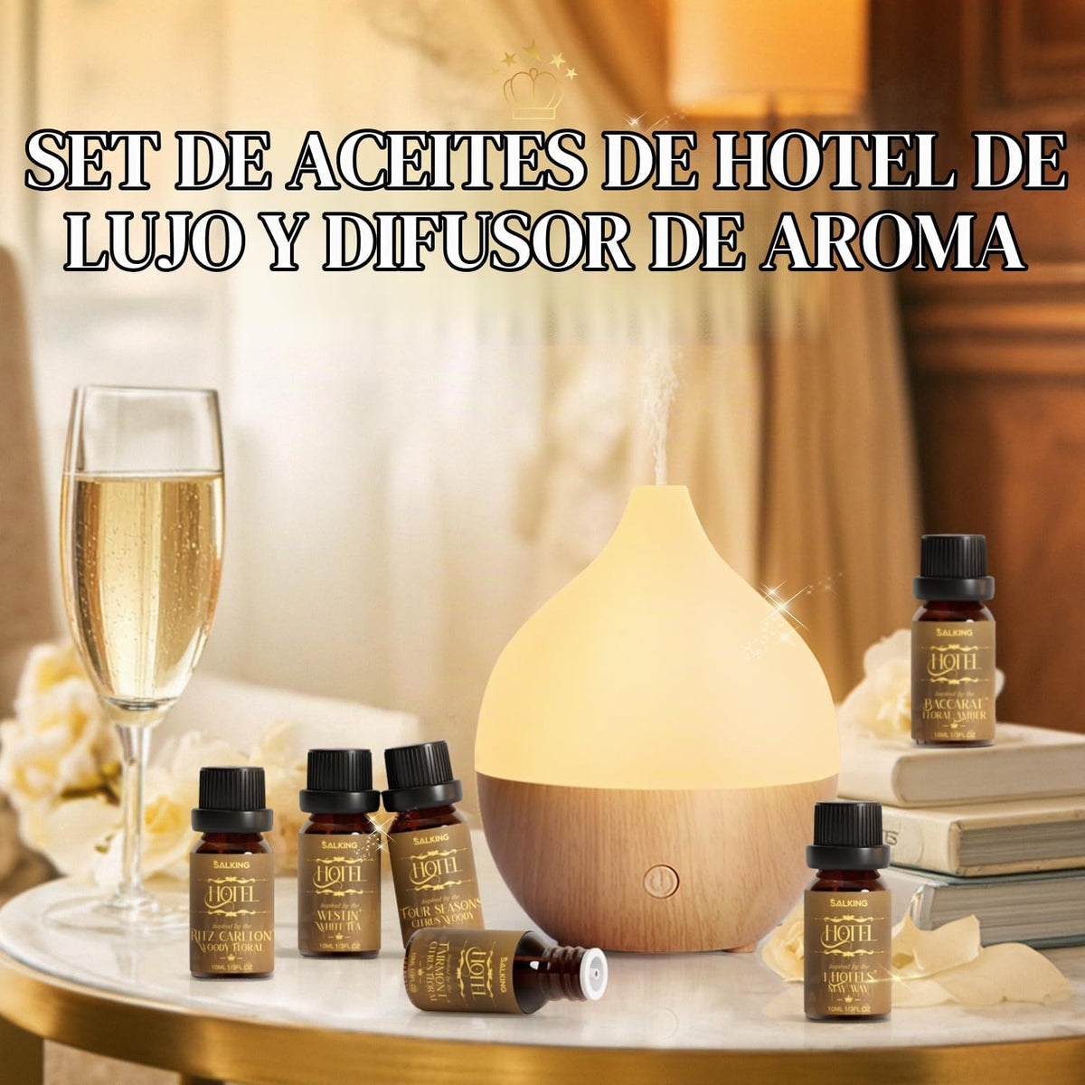 SALKING Difusor de aceite esencial con aceite de fragancia de hotel...