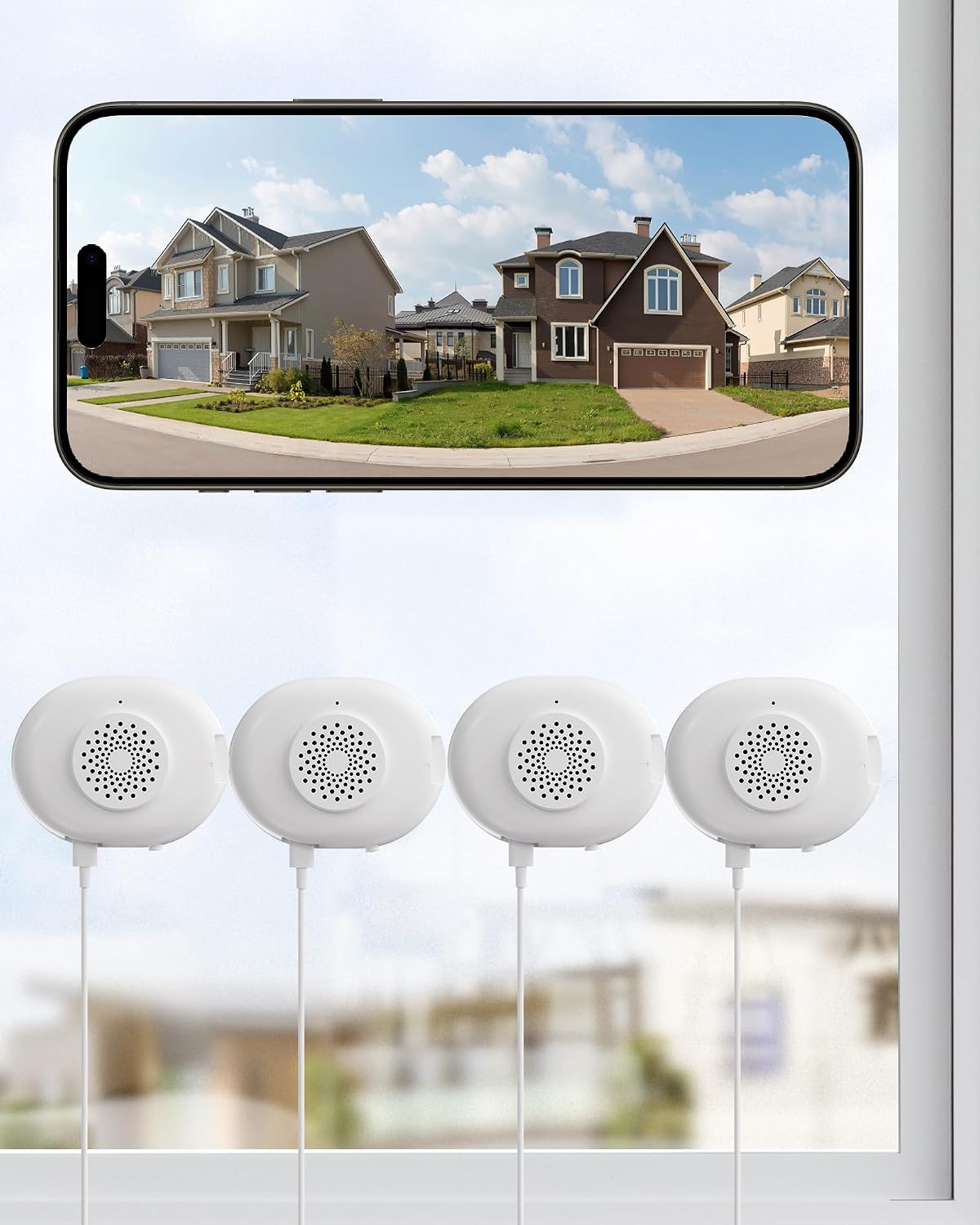 ZOSI 4 x C680 2K Cámara de seguridad para ventanas con visión noctu...