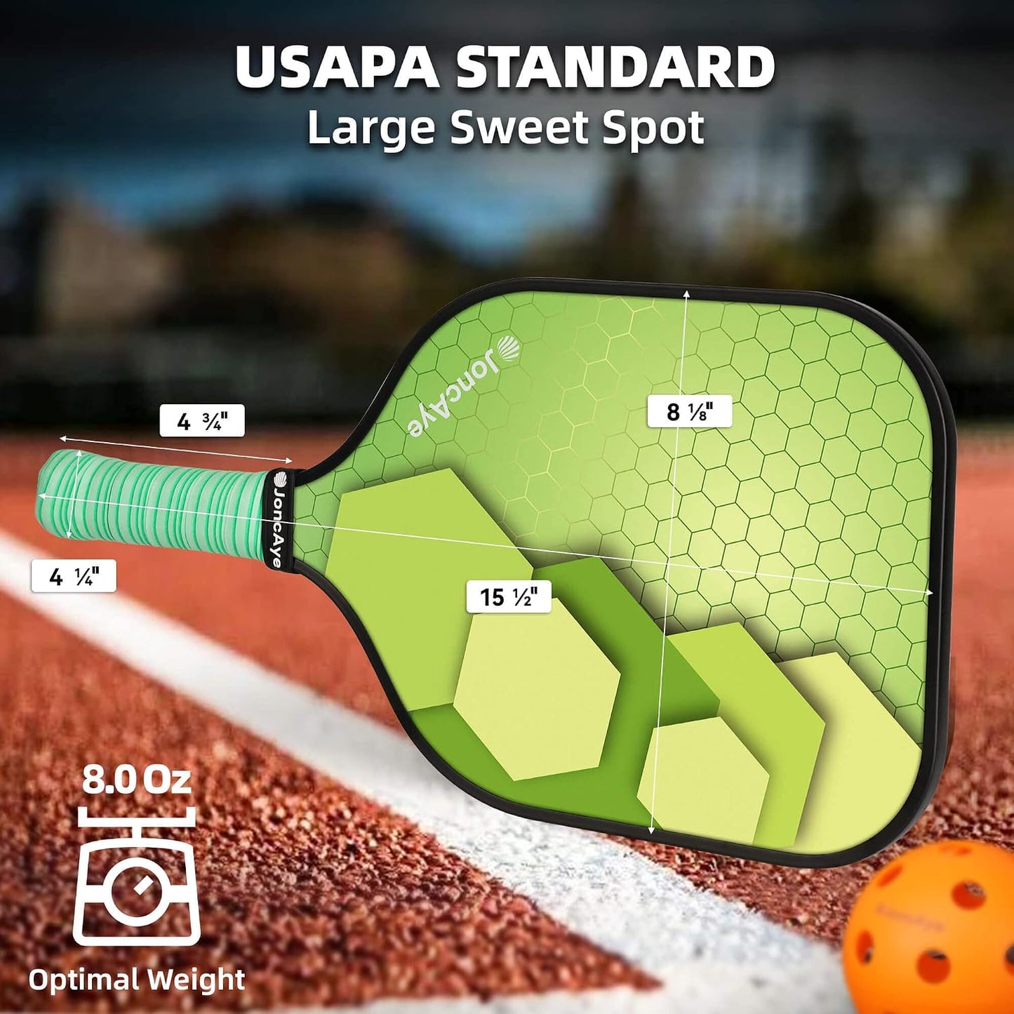 JoncAye Pickleball Paddles Juego de 4 o 2, raquetas de fibra de vid...