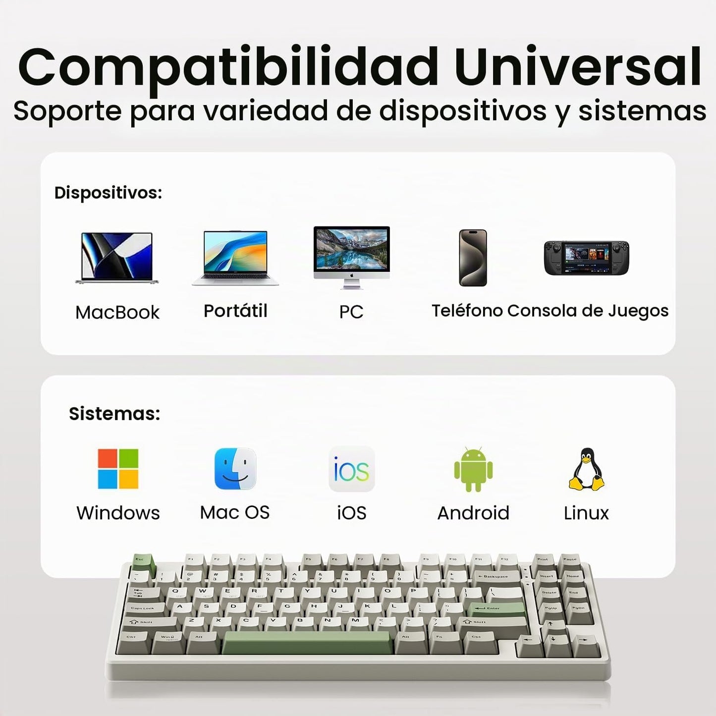 Kisnt Teclado mecánico inalámbrico KN85, diseño del 75%, Bluetooth\...