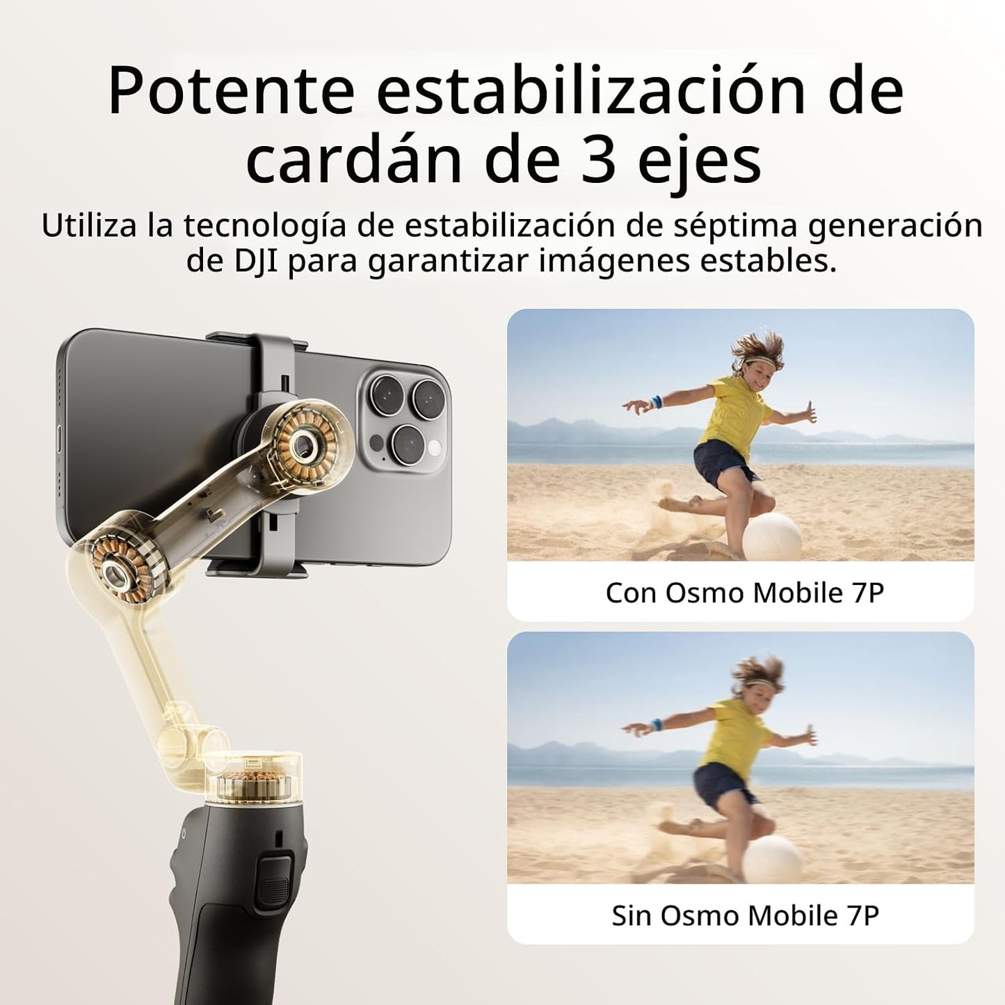 DJI Osmo Mobile 7P Estabilizador de cardán para iPhone, Android, Se...
