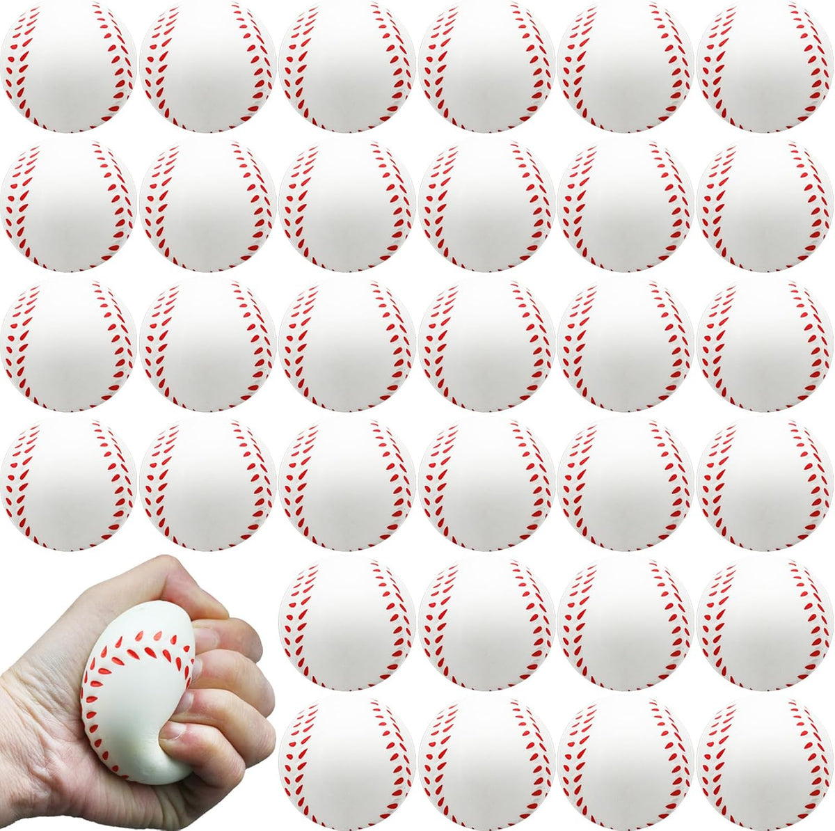 Oleitodh 60 Piezas Pelota de Béisbol Anti-Estrés, Mini Pelotas de B...