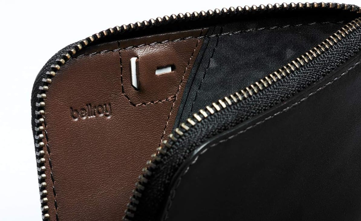Bellroy - Tarjetero (pequeña cartera de cuero con cremallera, con c...
