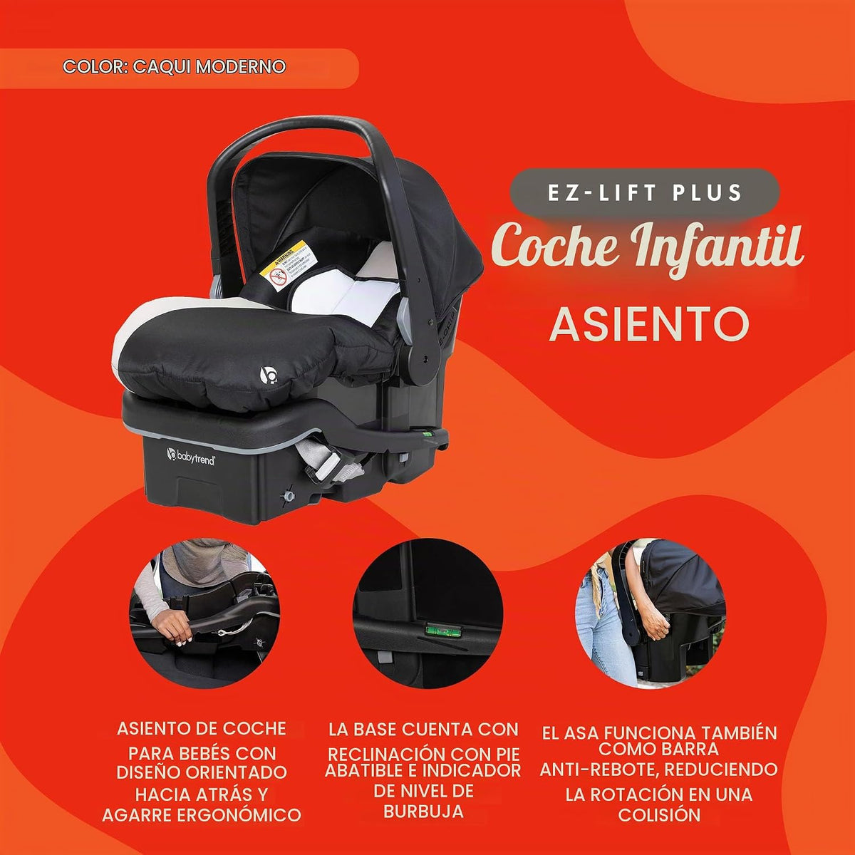 Baby Trend EZ-Lift 35 Plus Asiento de Auto Infantil Ergonómico y Li...