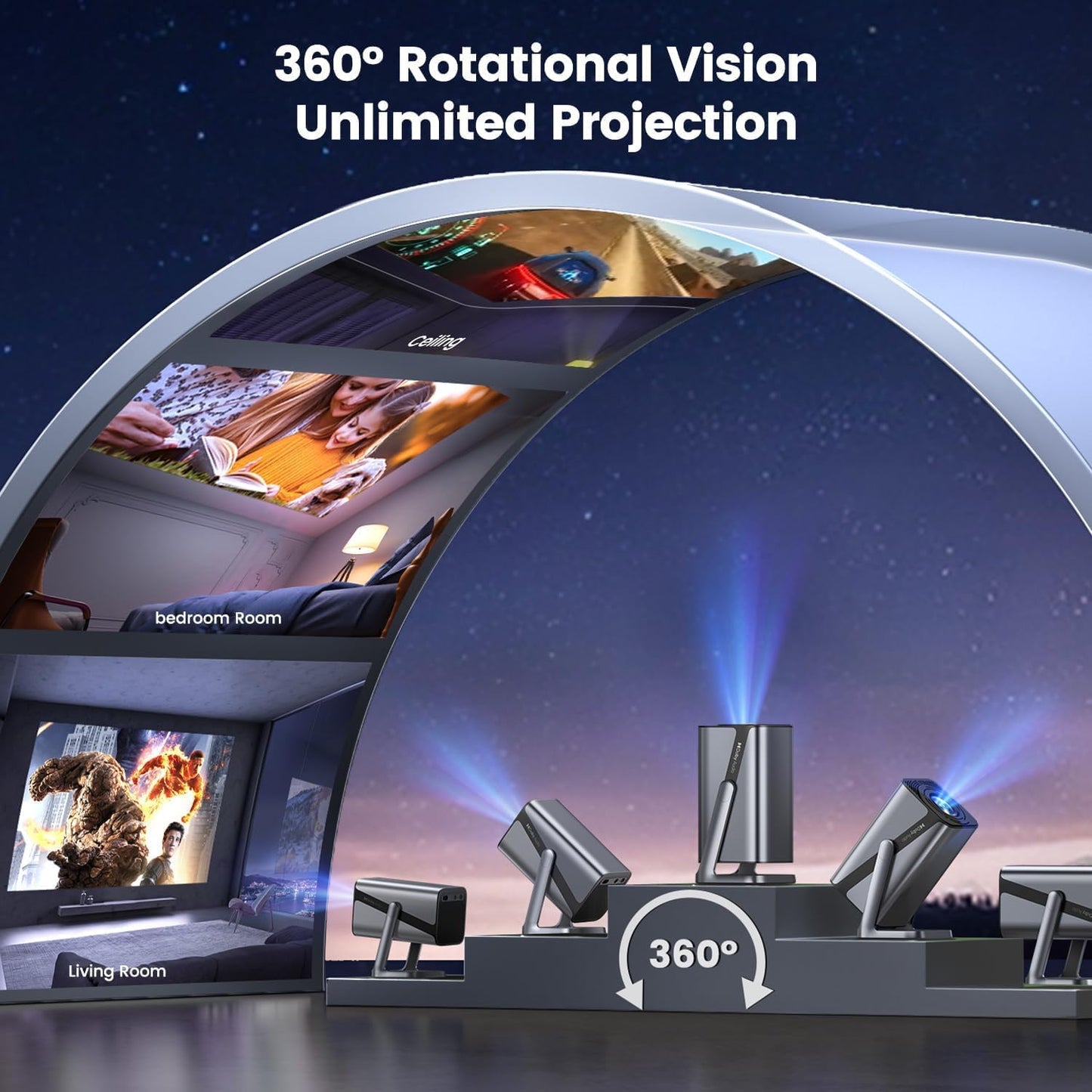 Soporte 4K, enfoque automático, soporte ajustable de 360°: mini pro...