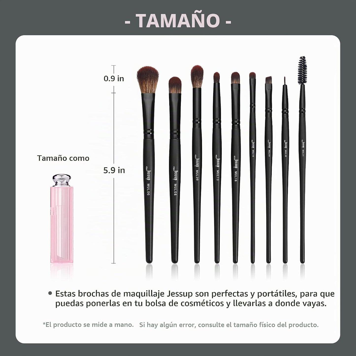 Jessup Juego de brochas de maquillaje veganas con corrector en polv...