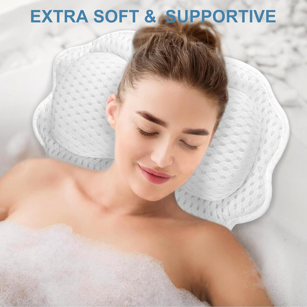 Almohada de baño SetSail, almohadas relajantes para tina con soport...