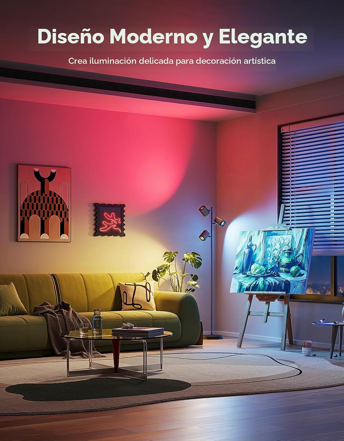 Govee Lámpara de pie de árbol con 3 luces giratorias, compatible co...