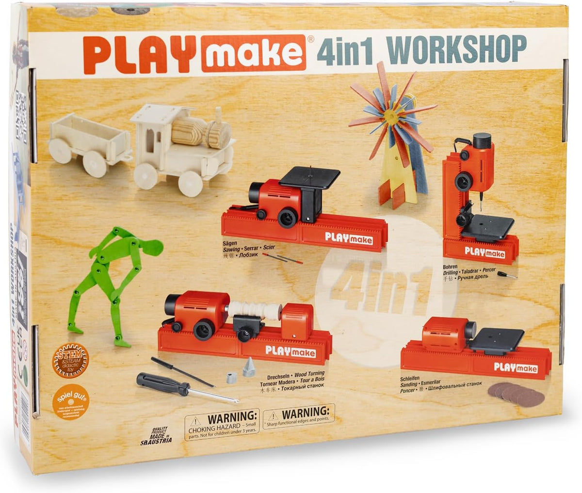 PLAYMAKE 4 en 1 taller creativo seguro para niños 5+ para madera y...