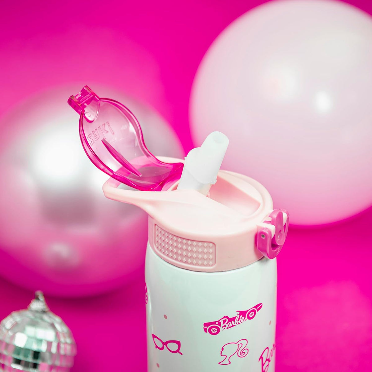 Zak Designs Barbie Porter - Botella de agua para viajes y en casa,...