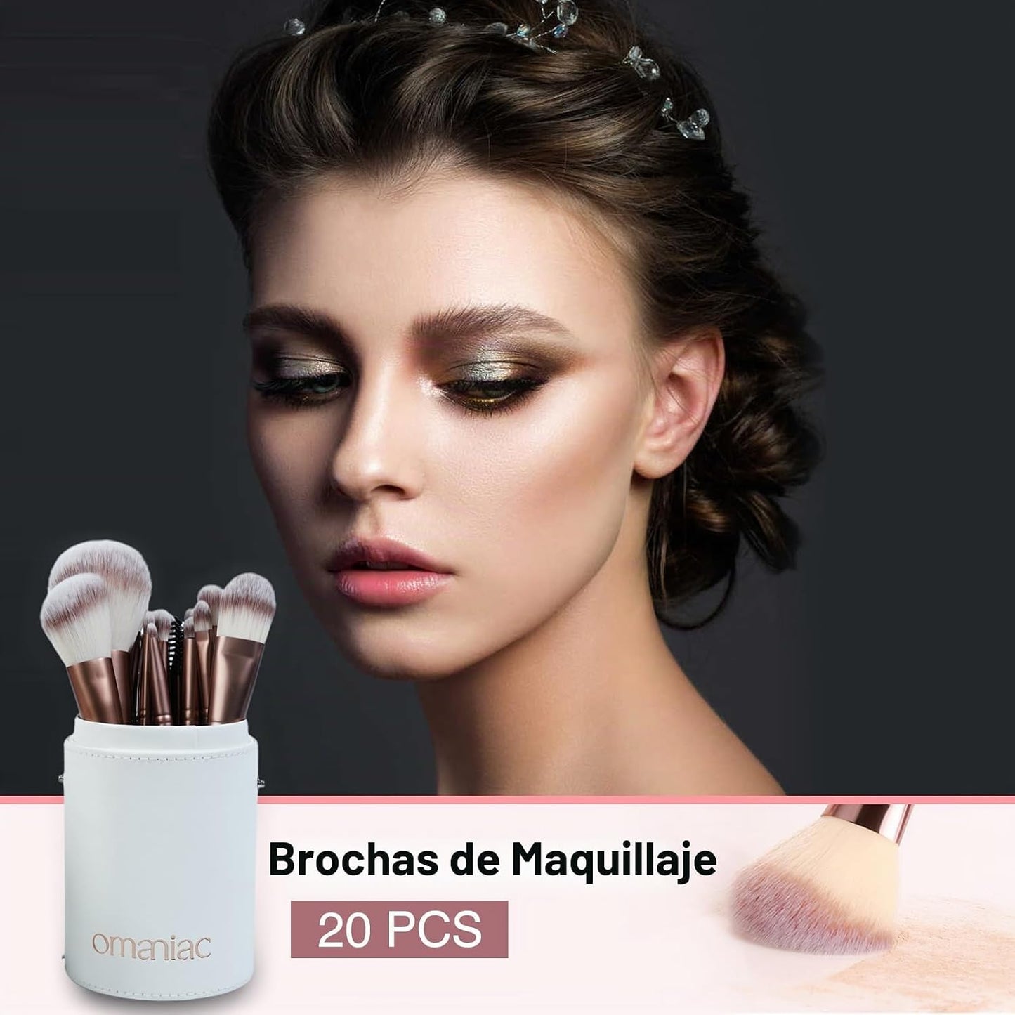 OMANIAC Juego de 20 brochas de maquillaje profesional \u2013 Kit de...