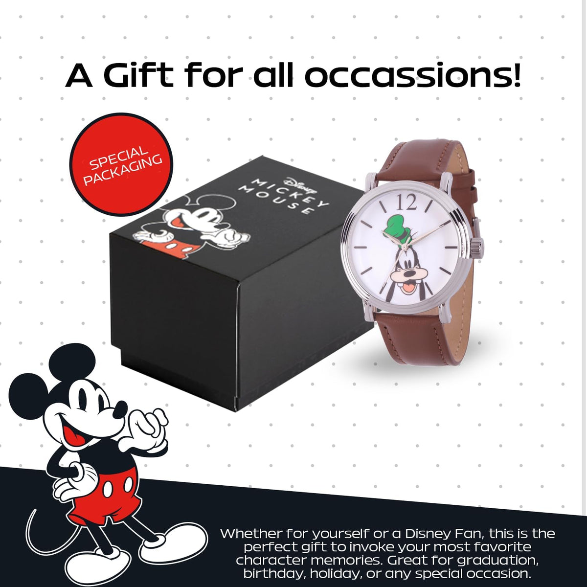 Disney Goofy Face Watch para hombre, relojes divertidos y elegantes...