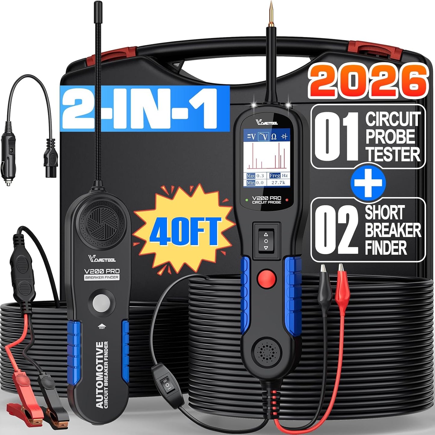 VDIAGTOOL V200 Pro Probador de Sonda de Circuito de Potencia Automo...