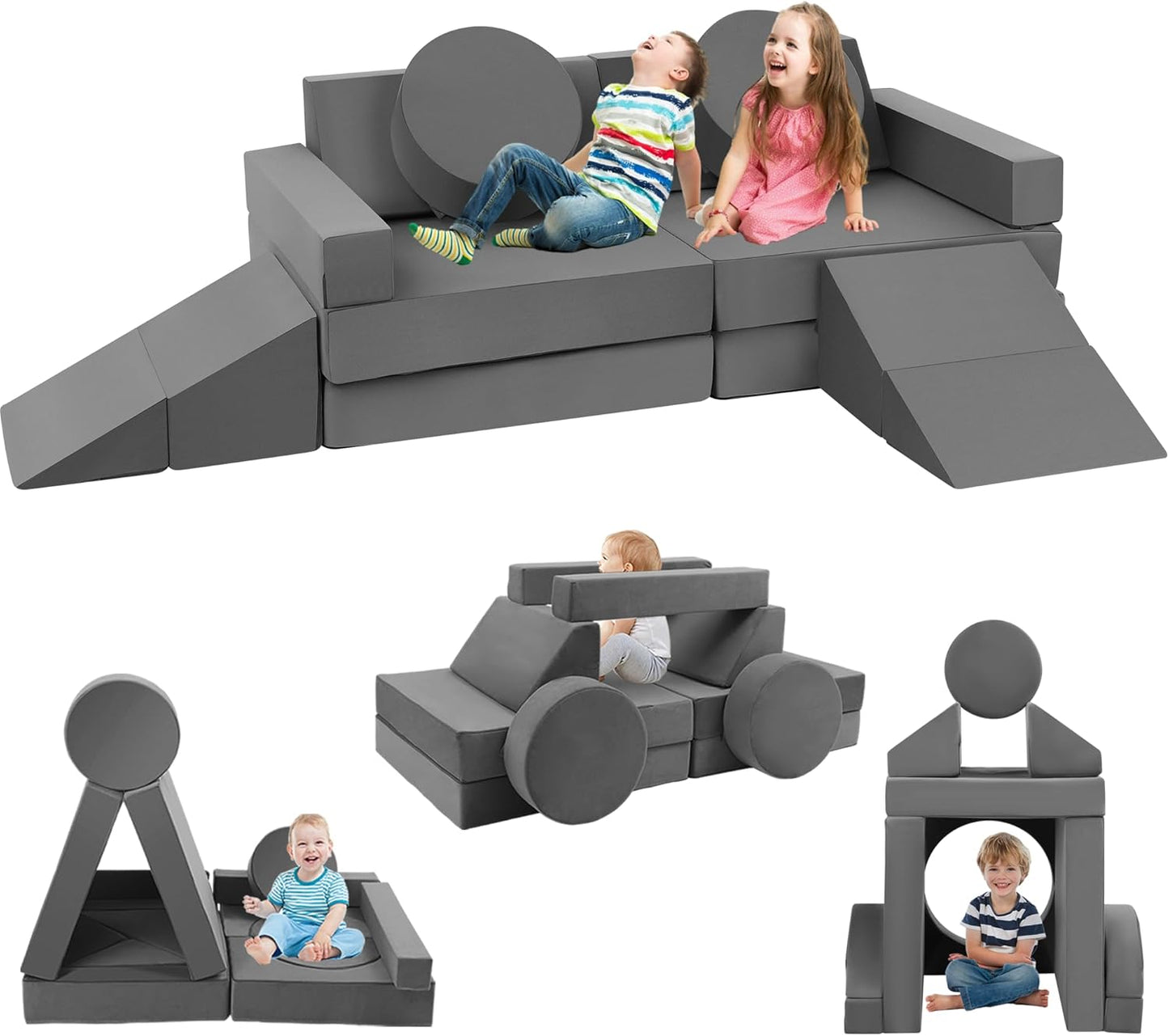 Edbuosy Sofá para Niños Pequeños Sofá Infantil Modular - 18 piezas...