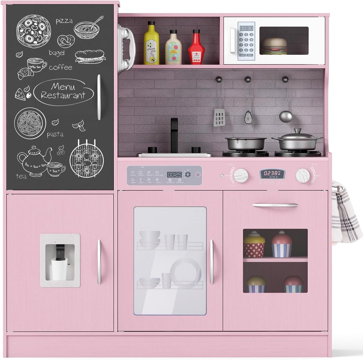 Costzon Juego de cocina para niños, gran juego de juguetes de cocin...