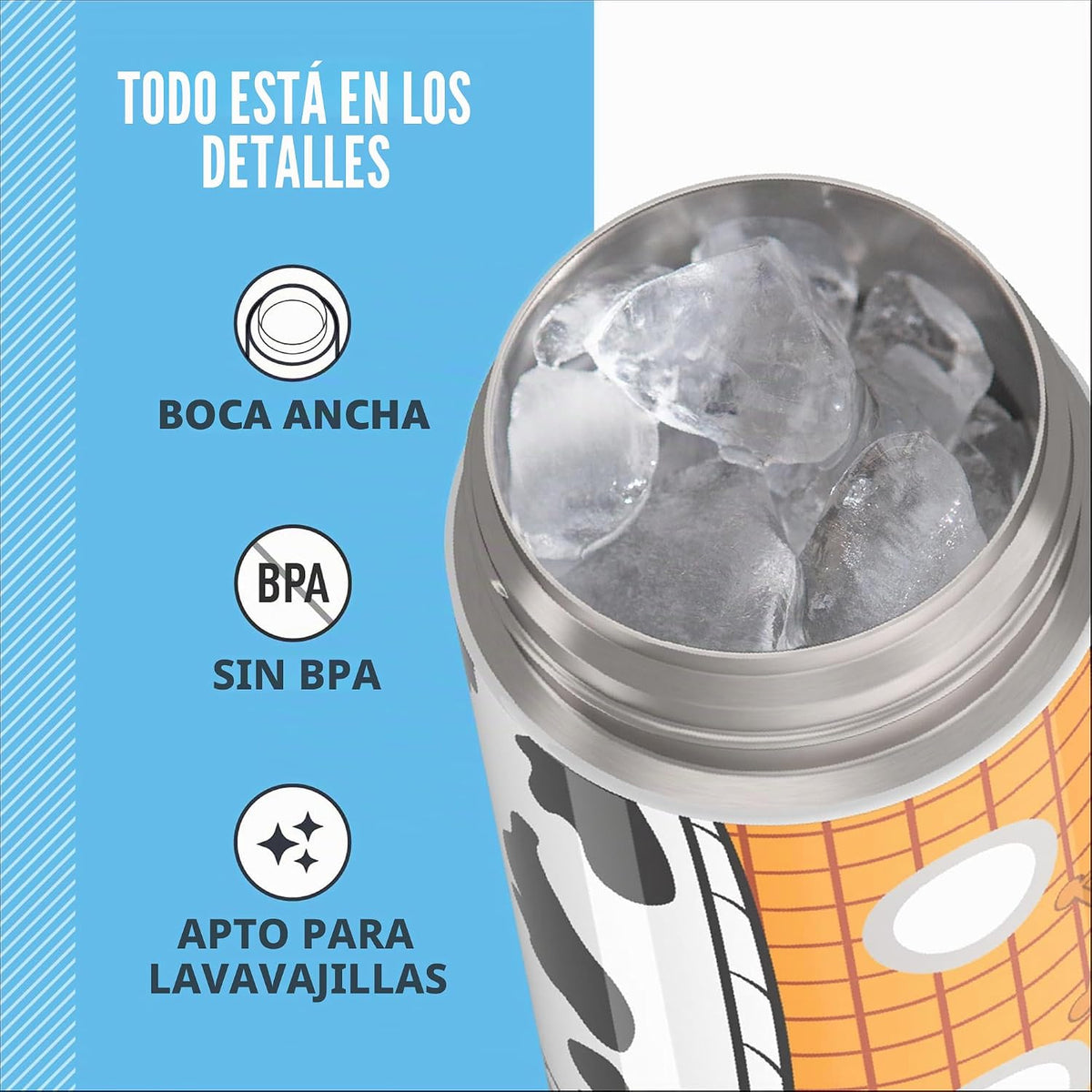 THERMOS FUNTAINER - Botella aislada al vacío de acero inoxidable de...